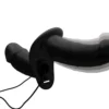 Power Pegger Black Silicone Vibrating Double Dildo with Harness