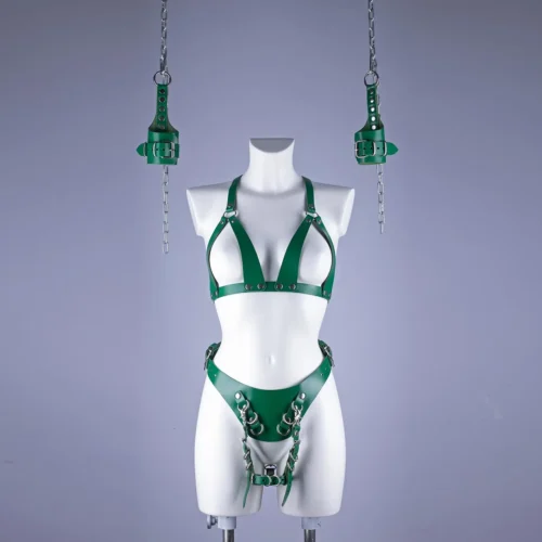 Forced orgasm belt with suspension cuffs- Thong