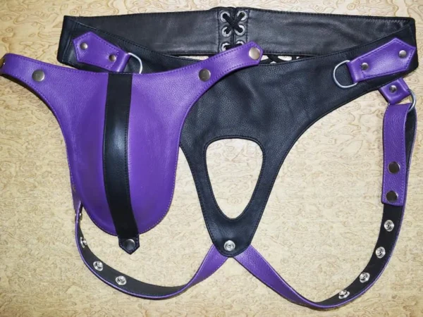 il_1588xN.7155662300_doal Men’s Genuine Leather Jockstrap with Codpiece Fetish Thong