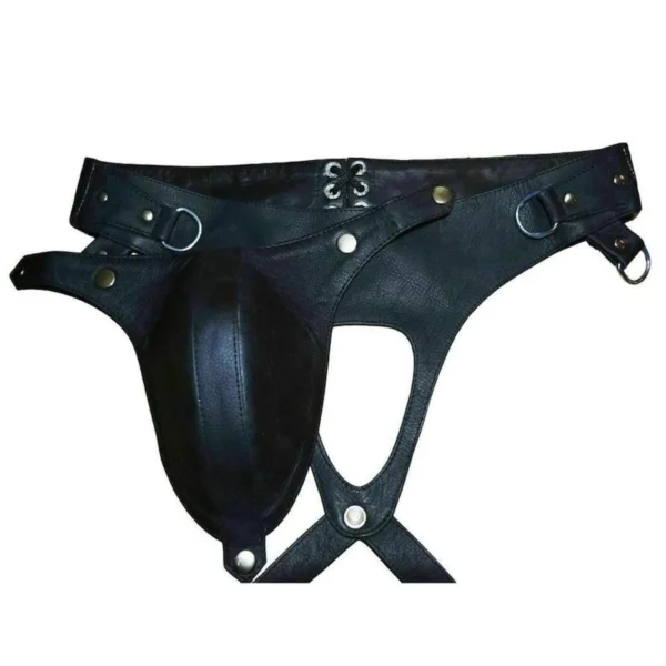 il_1588xN.7155663768_fjum Men’s Genuine Leather Jockstrap with Codpiece Fetish Thong