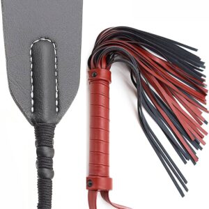 Leather Flogger with Wooden Grip Thuddy BDSM Thoddy Flogger