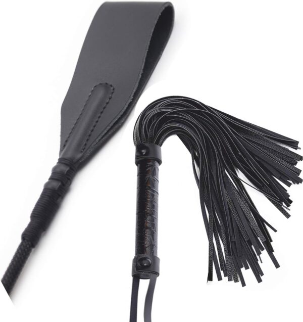 Leather Flogger with Wooden Grip Thuddy BDSM Thoddy Flogger