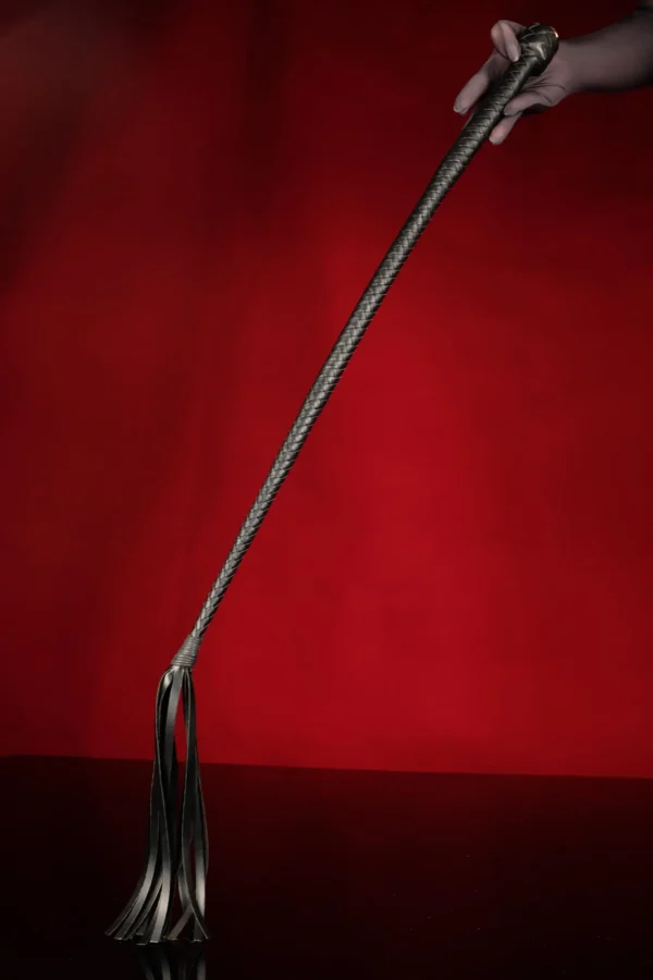 Leather Command Whip 33in Rigid Single Tail Whip for Impact Play BDSM Leather Bullwhip