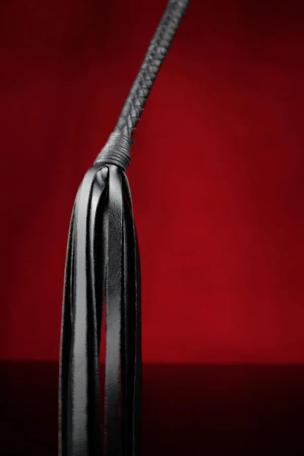 Leather Command Whip 33in Rigid Single Tail Whip for Impact Play BDSM Leather Bullwhip