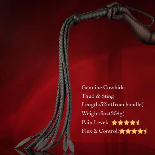 Genuine Leather Cat O Nine Tail Flogger 32In Heavy BDSM Whip Handmade Impact Play Paddle Fetish Discipline Whip Dungeon Punishment Toy