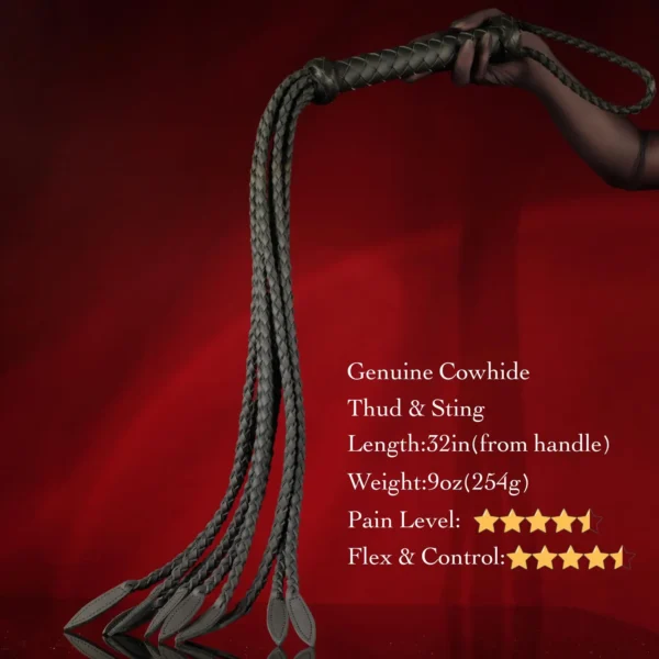 Genuine Leather Cat O Nine Tail Flogger 32In Heavy BDSM Whip Handmade Impact Play Paddle Fetish Discipline Whip Dungeon Punishment Toy