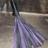 Purple and black cowhide leather flogger