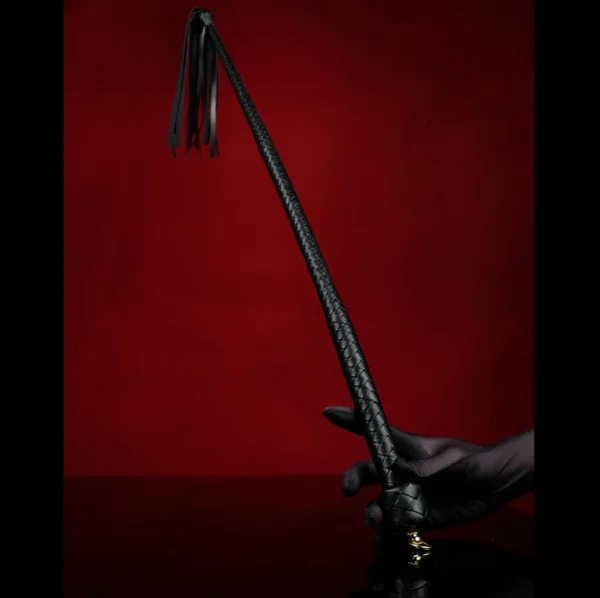 Leather Command Whip 33in Rigid Single Tail Whip for Impact Play BDSM Leather Bullwhip