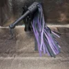 Purple and black cowhide leather flogger