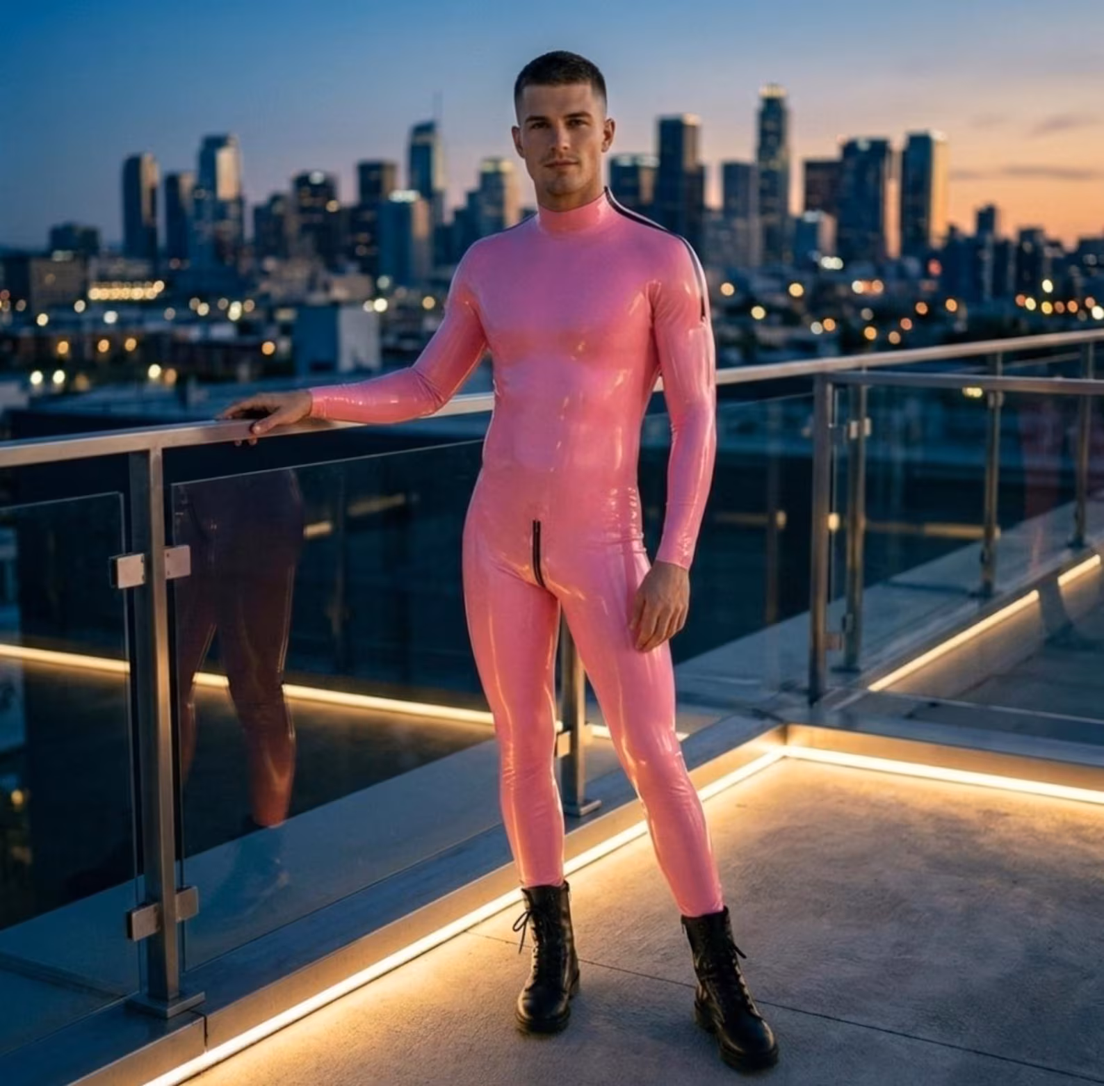 Catsuit Men & Wowen (SLAVE & Mistress, Full Bodysuit with Shoulder & Crotch Zippers, Cosplay Fetish Wear