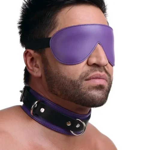 Strict Leather Deluxe Black and Purple Locking Collar