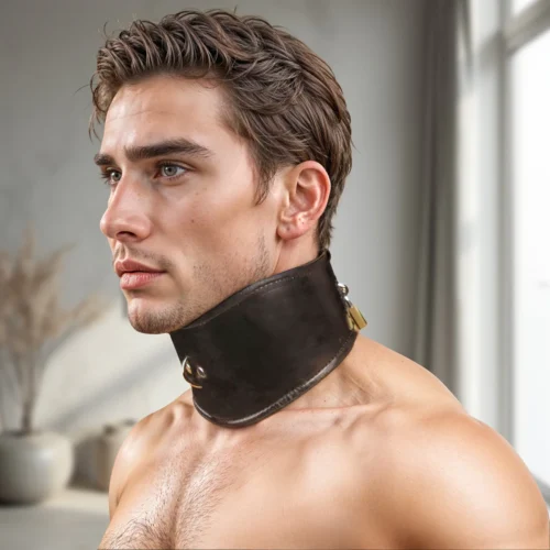 VF532_Ai_Models_001 Padded Leather Locking Posture Collar