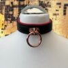 il_1588xN.5729175398_7u7h Genuine Leather Collar Black Padded & Stitched Leather I 35mm Rose gold O Ring Locking Collar Rose Gold